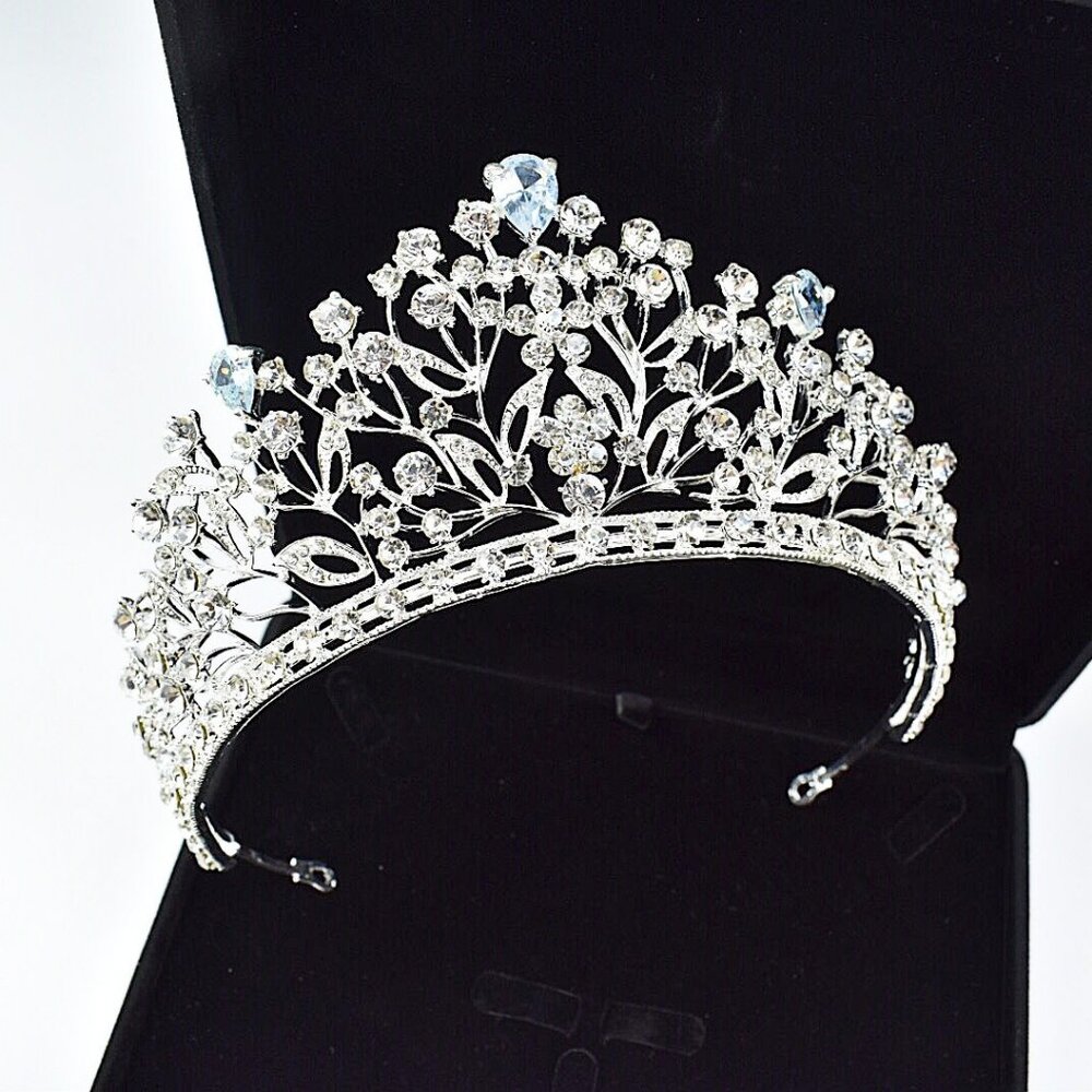 Silver Wedding Crystal Tiaras and Crowns for Women